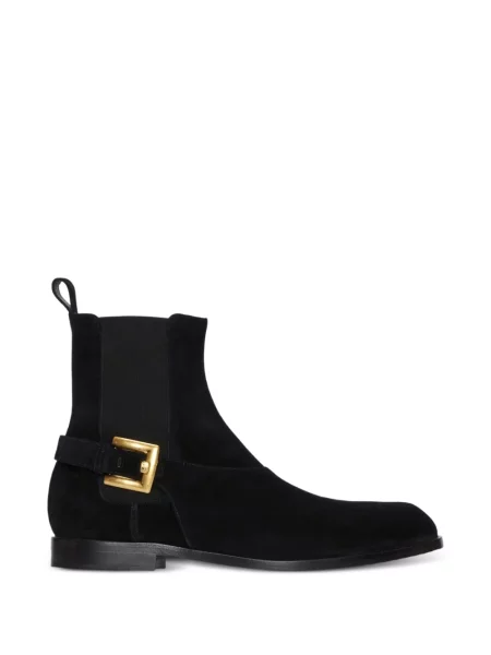 Botine chelsea Balmain din piele de căprioară negru
