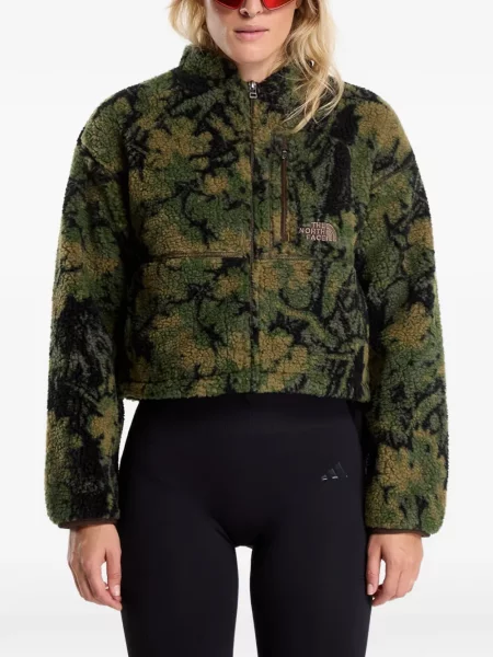 Geacă The North Face cu model floral cu imagine verde
