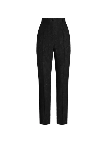 Pantaloni Dolce & Gabbana cu model paisley din jacard negru