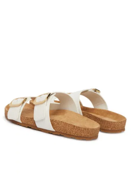 Šľapky Tommy Hilfiger Double Strap Cork Sandals biela