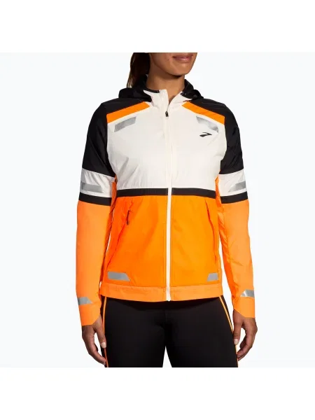 Дамско яке за бягане Brooks Run Visible ecru/fluoro flash/black черно