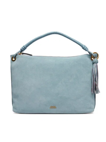Tommy Hilfiger Geantă Th Statement Leather Bag Suede celest albastru