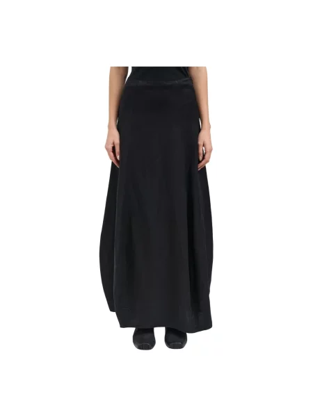 Lniana spódnica Ruohan czarna