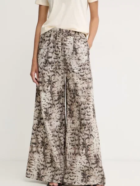 Pinko pantaloni wide leg pentru femei din bej