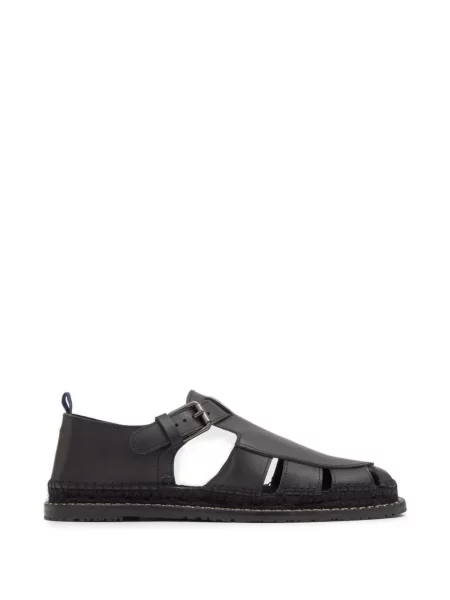 Espadrile Castaner din piele cu cataramă negru