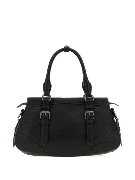 Geantă shopper Prada din piele cu cataramă negru