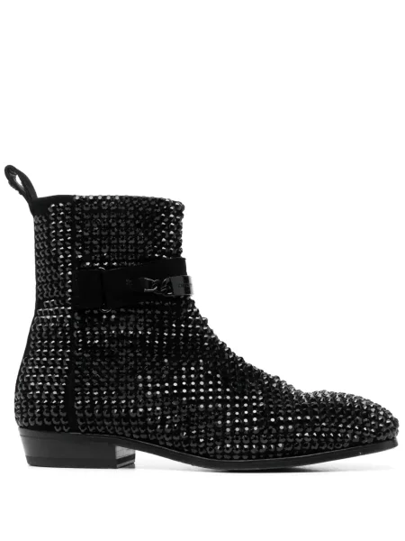 Botine Philipp Plein din piele de căprioară negru
