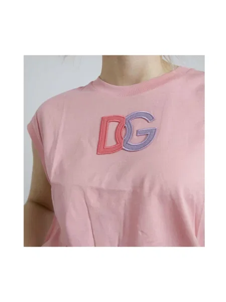 Top Dolce And Gabbana z logo różowy
