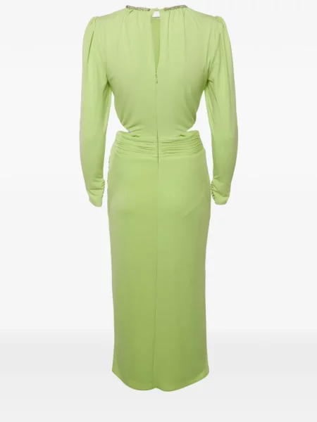 Rochie midi Self-portrait din jerseu verde