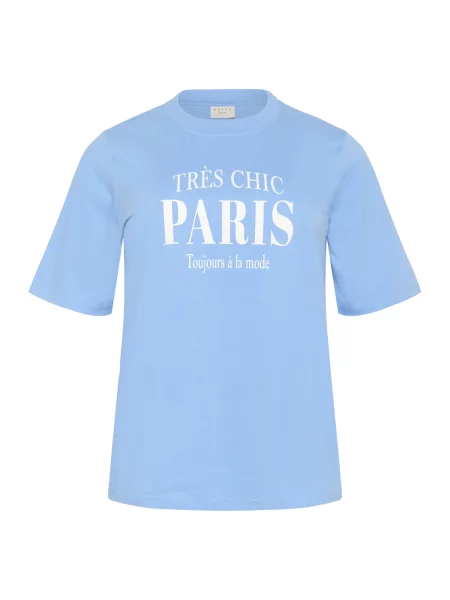 KAFFE CURVE Tricou KCfrey azuriu alb