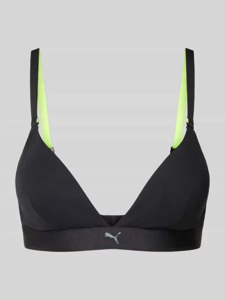Biustonosz typu bralette o trójkątnym kształcie z regulowanymi ramiączkami Puma czarna