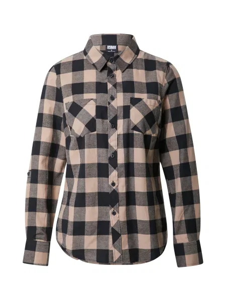 Urban Classics Bluză maro deschis / gri închis negru