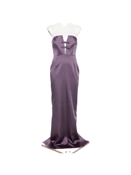 Rochie maxi The New Arrivals Ilkyaz Ozel cu funde fără bretele violet