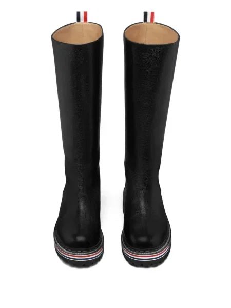 Botine Thom Browne din piele cu dungi negru