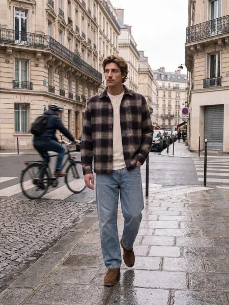 Клетчатая рубашка Jack & Jones синяя