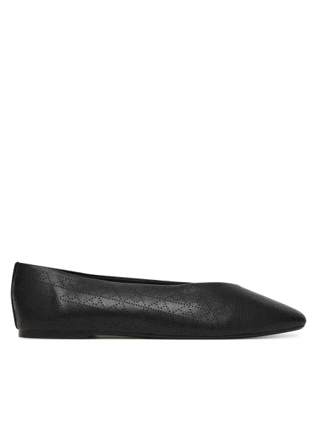 Balerini Calvin Klein Square Ballerina Aop Lth negru