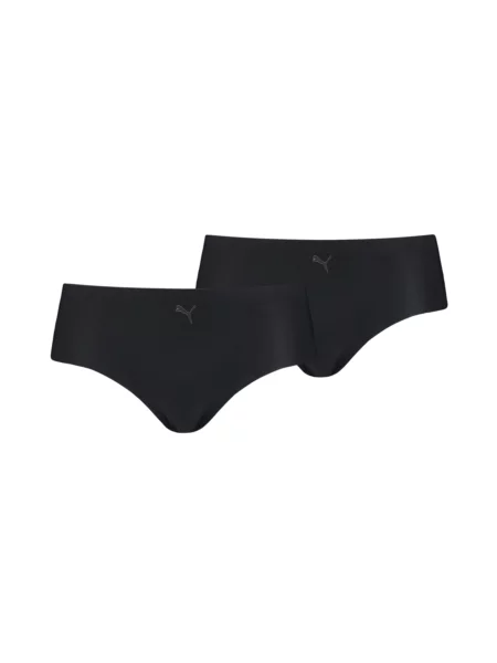 PUMA Damskie Bezszwowe Figi Typu Hipster Dwupak L Odzież czarny