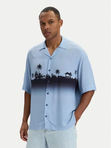 BOSS Cămașă Lapisy_M celest albastru