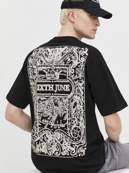 Тениска Sixth June с принт черно