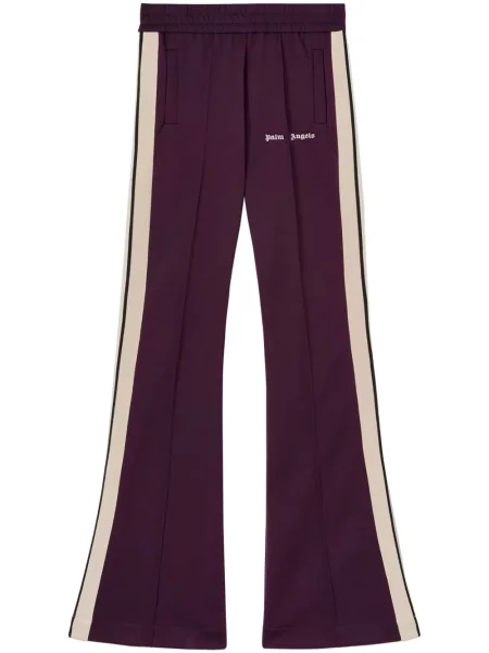 Pantaloni Palm Angels cu broderie violet