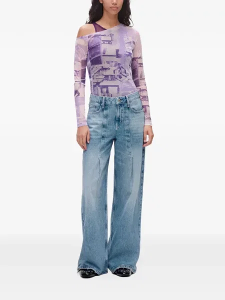 Široke traperice Karl Lagerfeld Jeans plava