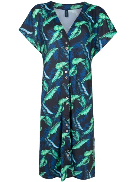 Sukienka midi Lygia & Nanny z nadrukiem do kolan garniturowa niebieska