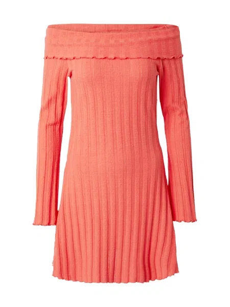 PIECES Rochie tricotat PCOLIVE pastel roșu