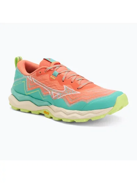 Încălțăminte de alergare pentru femei Mizuno Wave Daichi 9 fresh salmon/white/sharp green alb