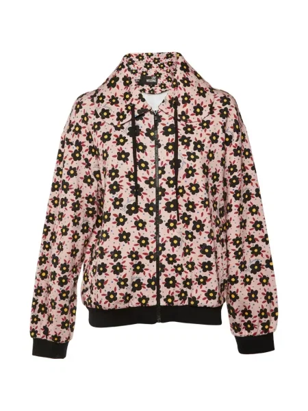 Geacă Love Moschino cu model floral cu imagine roz