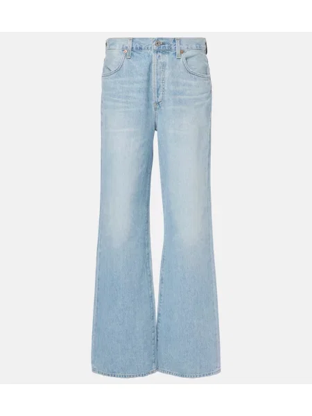 Široke kavbojke Citizens Of Humanity z visokim pasom modra