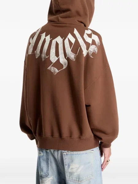 Hanorac cu glugă Palm Angels cu imagine maro