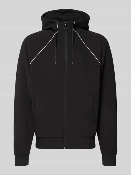 Bluza rozpinana o kroju regular fit z mieszanki bawełny Boss Green czarna