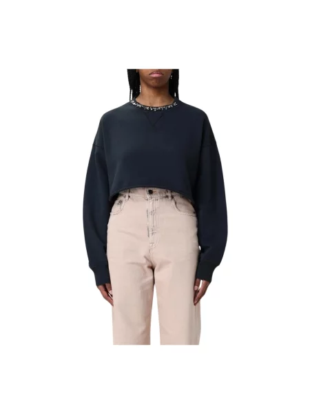 Kołnierzykowy bluza Golden Goose o krotszym kroju czarna