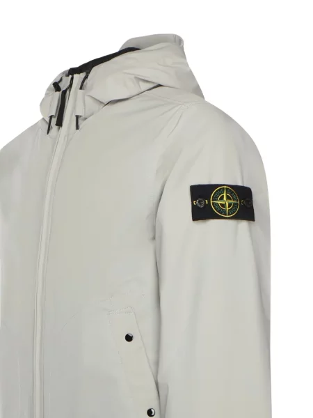 Geacă Stone Island cu glugă cu strasuri gri