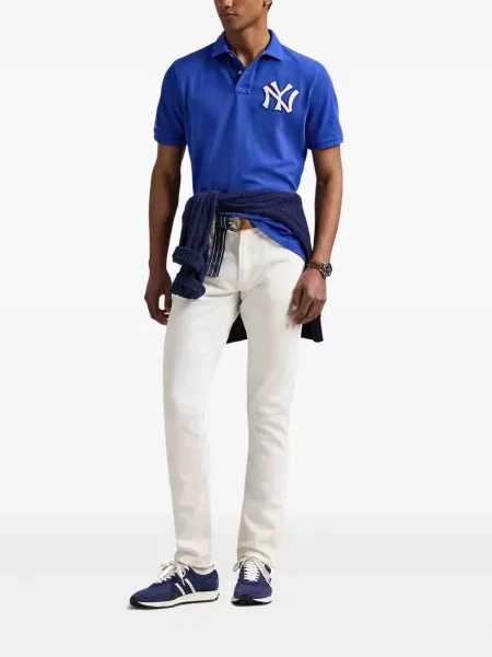Tricou polo Polo Ralph Lauren cu decolteu rotund albastru