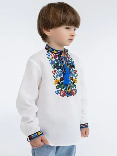 Детская рубашка Folk Moda белая