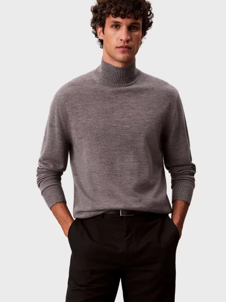 Вовняна водолазка Calvin Klein для гольфу сіра