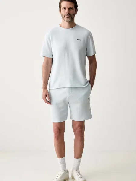 BOSS lounge tričko pánske Waffle T-Shirt modrá