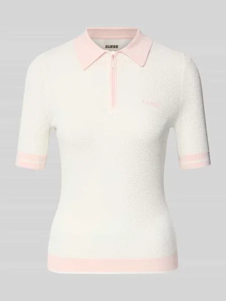Koszulka polo o kroju slim fit z mieszanki model GABRY' Guess Activewear beżowa