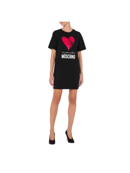 Sukienka koszulowa Moschino czarna