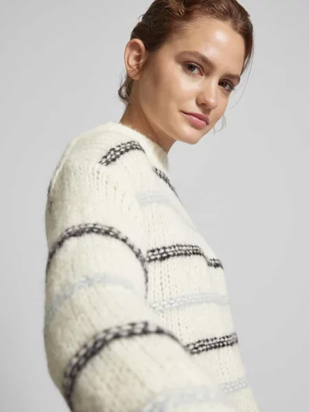 Sweter z dzianiny z Mieszanka wełny z alpaki z Dodatek wełny Model Paulina' Leger By Lena Gercke biały