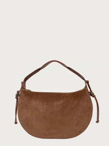 Geanta hobo Coccinelle de catifea maro
