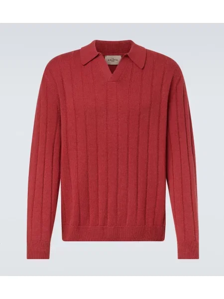 Кашмирен пуловер Le Kasha винено червено