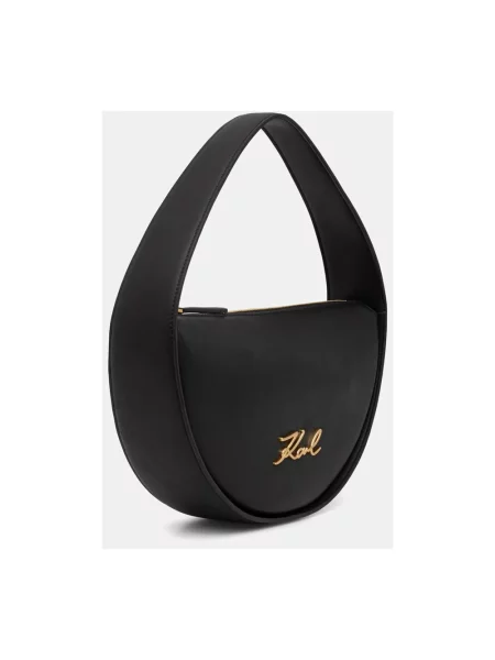Karl Lagerfeld torebka rogal skórzana K/SIGNATURE czarna