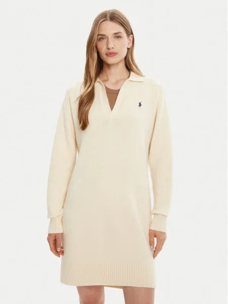 Polo Ralph Lauren Kötött ruha fehér