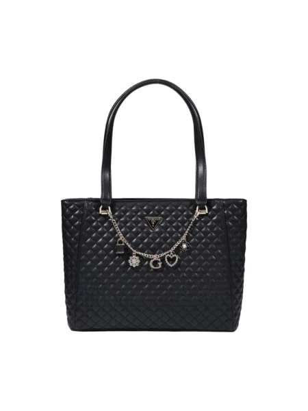 Lniana torba podróżna Guess czarna