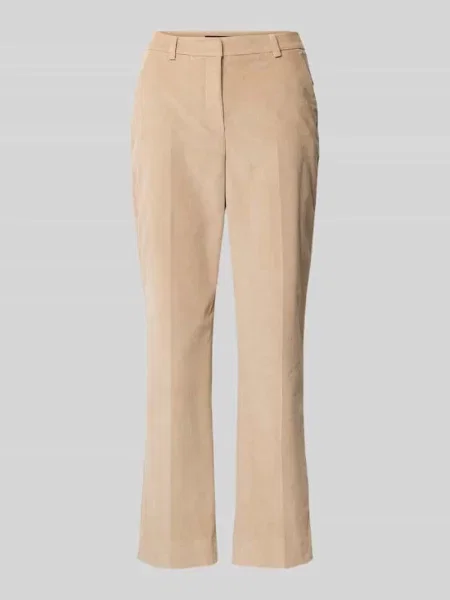 Spodnie capri z wysokim stanem ze sztruksu model ‘MARRUCA’ Weekend Max Mara beżowe