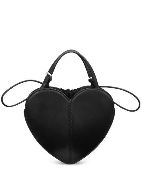 Geantă shopper Rotate Birger Christensen din piele cu motiv cu inimi negru