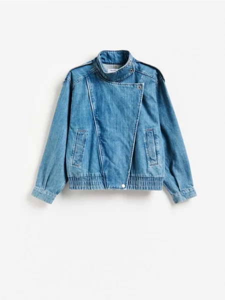 Reserved Geacă din denim cu guler albastru