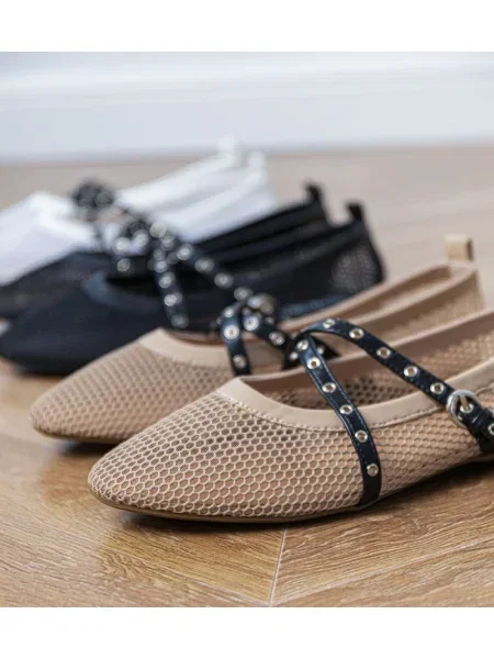 Balerinke Gemre z zaponko z mrežo črna